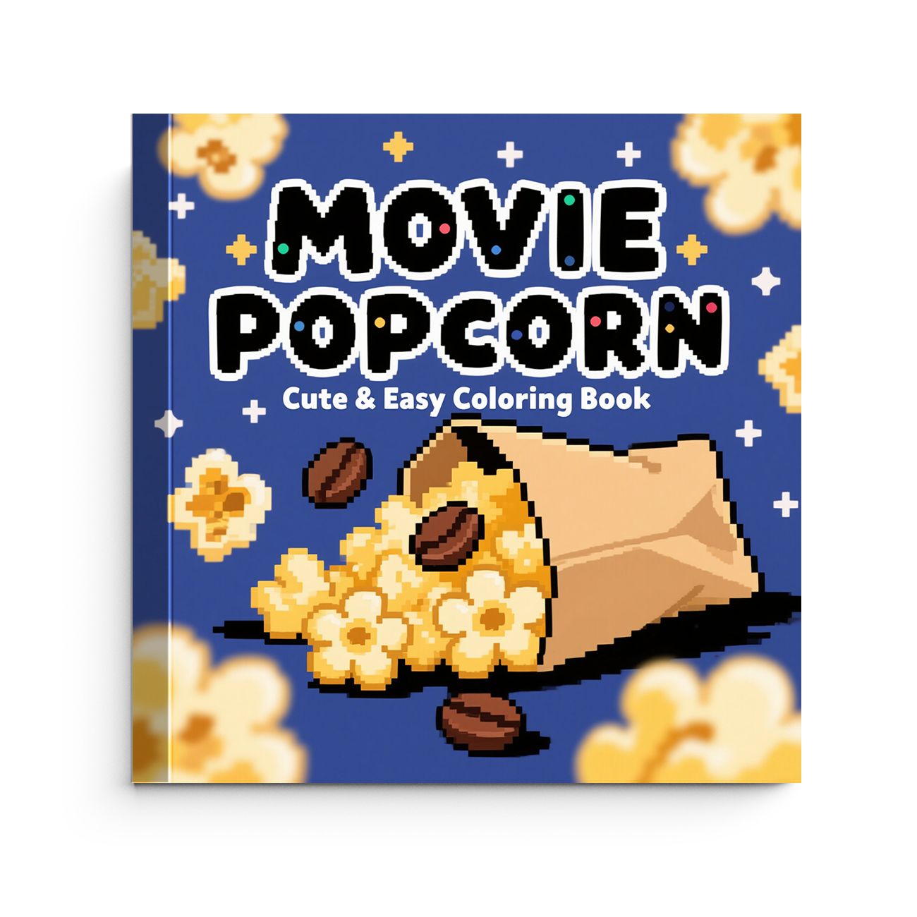 Food And Snacks Coloring Book - 映画ポップコーンのかわいい＆簡単塗り絵ブック 25ページ 映画スナック デザート 食品 フルーツ