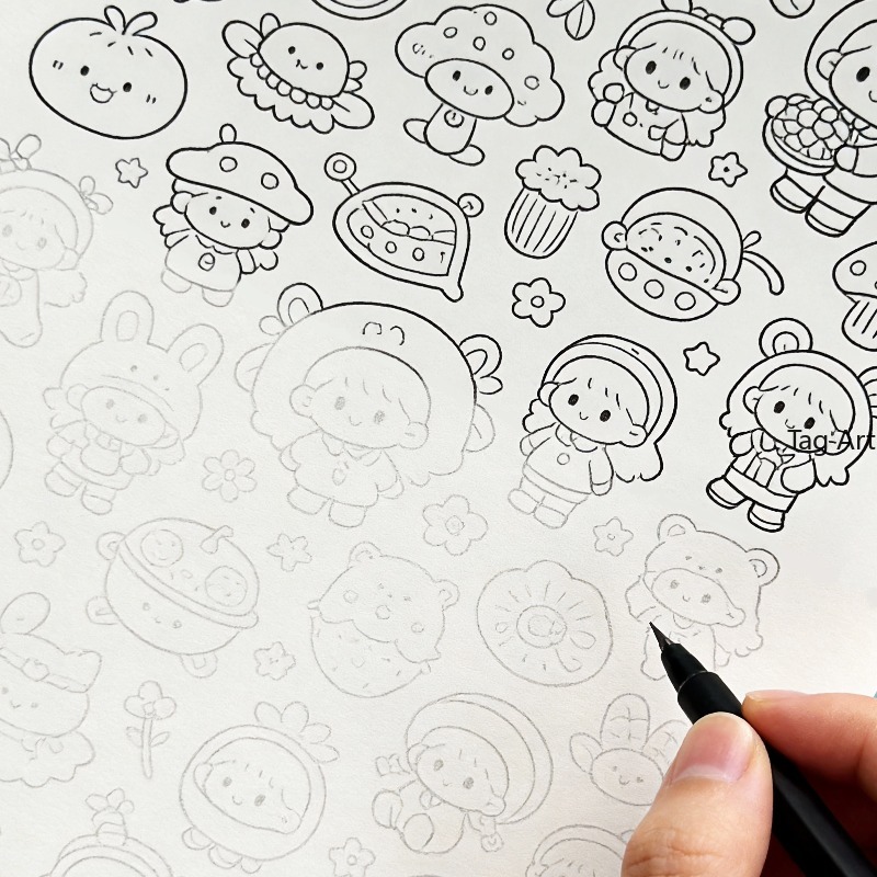 Food And Snacks Coloring Book - 不安解消ハンド絵本、コピー線画アルバム、恐竜/モンスター/食べ物などのテーマ、クリエイティブな塗り絵ブック