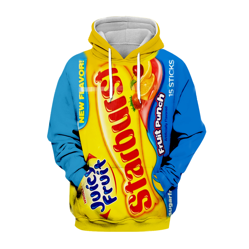 Food Snacks Brands - 男性と女性のためのフード付きスウェットシャツ,新しいコレクション,カジュアルな長袖フード付きスウェットシャツ,チョコレート色,フード付き,ブランド-3