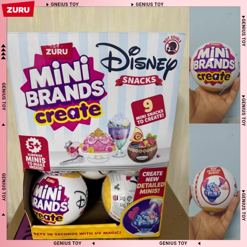 Food Snacks Brands - ZURUミニブランドズ ディズニースナックシリーズ ブラインドボックス カプセル ミニチュア DIYフードモデル