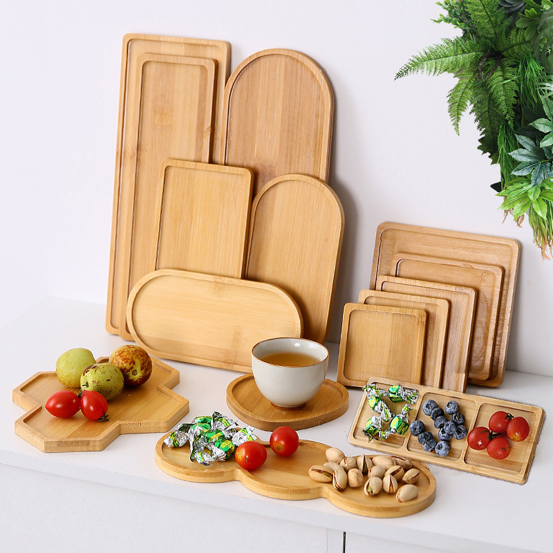 Food In Japanese Snacks - 食器無垢材フードトレイティーコーヒーマグコースター和風木製スナックフルーツティーソーサーパレットキッチン