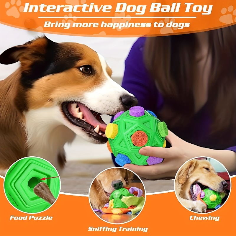 Food Snacks Distribution - ペットフードボールおもちゃ、スナック配布用噛むおもちゃ、小型犬と中型犬、子犬に適した臼歯トレーニング用インタラクティブおもちゃ