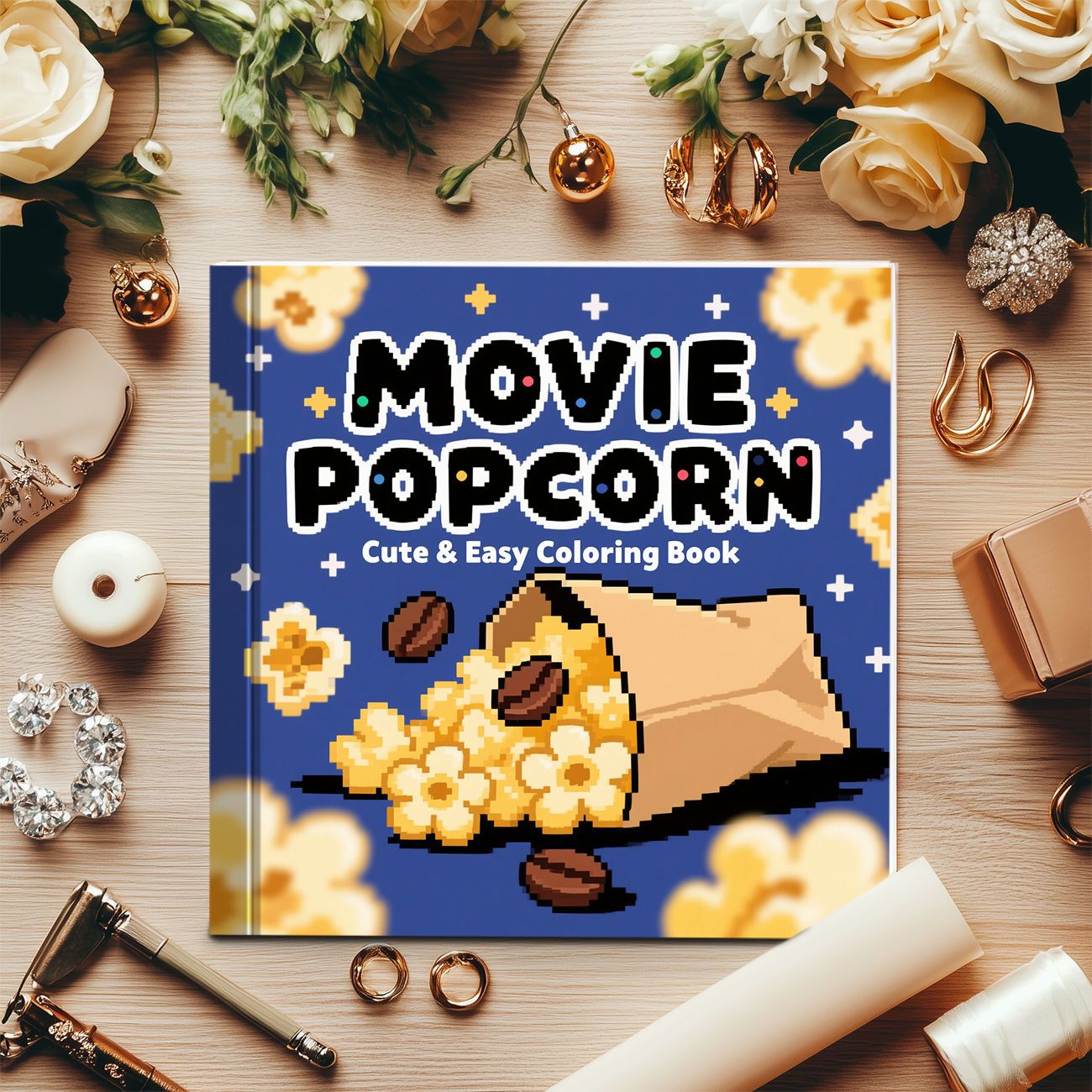 映画ポップコーンのかわいい＆簡単塗り絵ブック 25ページ 映 - Food And Snacks Coloring Book のレビューと価格