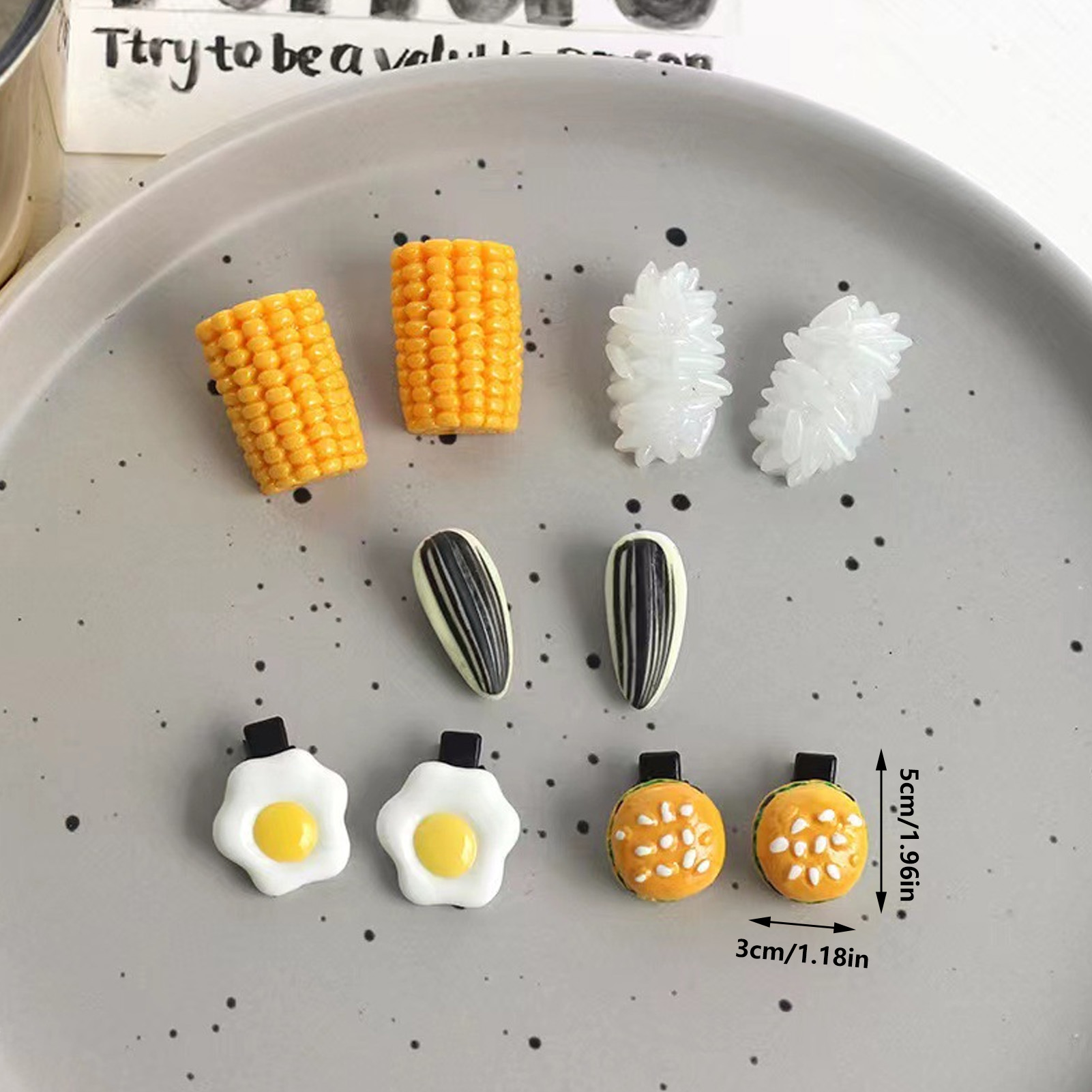 ミニフードヘアクリップセットリアルな米卵コーンスナックデザイ - Food Snacks Party のレビューと価格