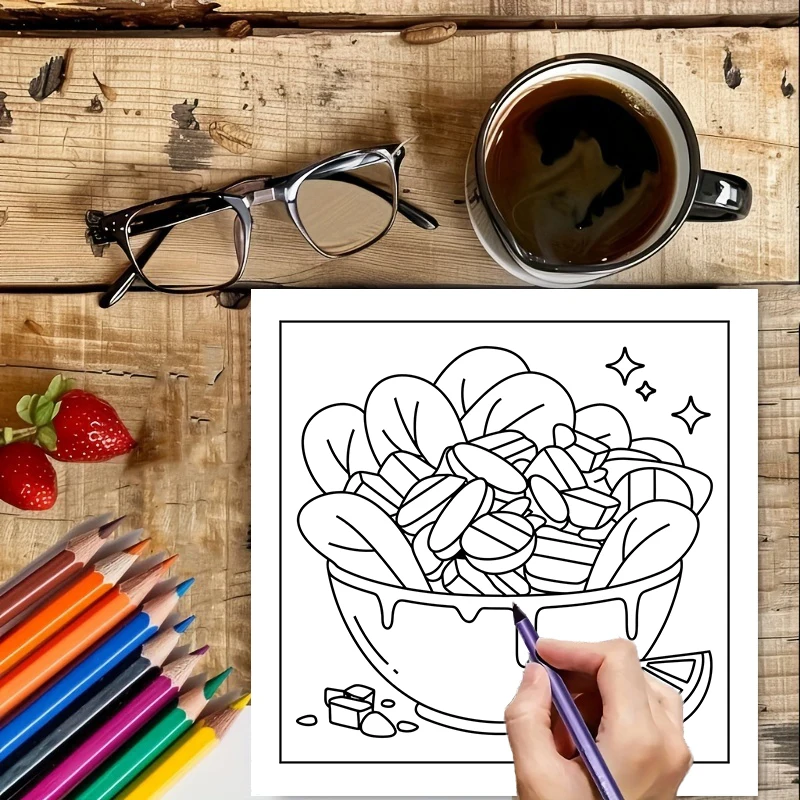 簡単なお食事や軽食の塗り絵ブック 大人向け塗り絵ブック、誕生 - Food Snacks Drawing のレビューと価格