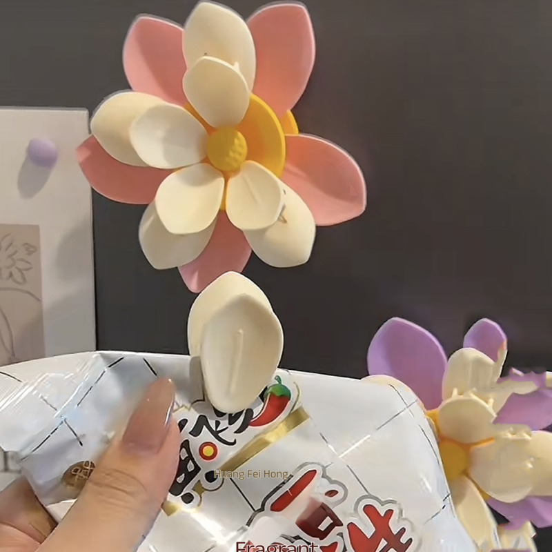 優しい蓮の冷蔵庫マグネット、食品密封クリップ、蓮の花びら冷蔵 - Food Good Snacks のレビューと価格