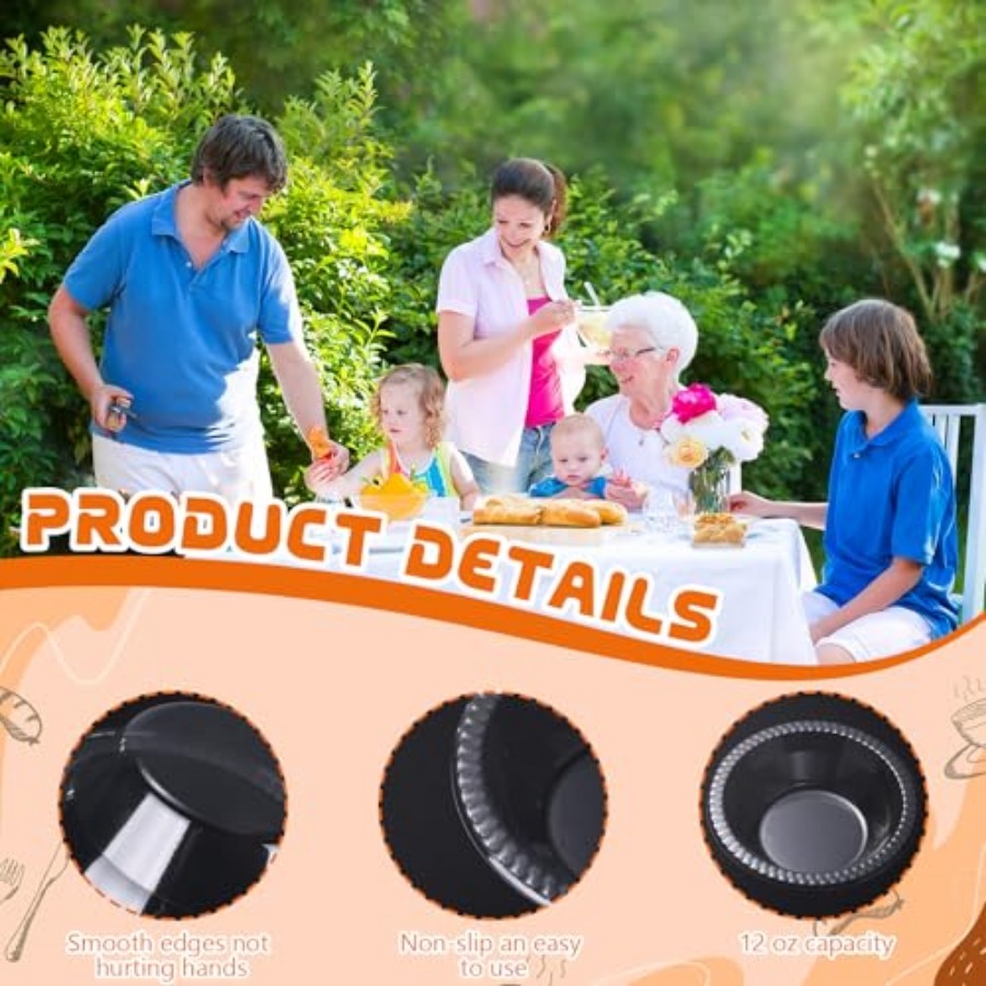 30個入り 12オンス使い捨てプラスチックボウル デザート、 - Food Snacks Party のレビューと価格