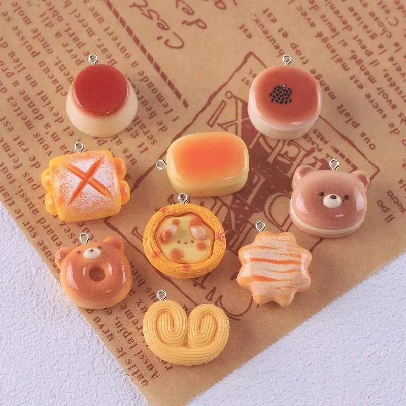 10 個かわいいクマのプリンタルトパン食品樹脂チャームシミュ - Food Snacks Party のレビューと価格