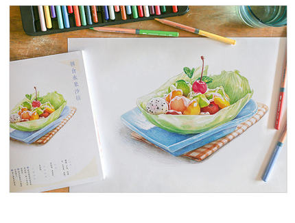 色鉛筆描画ブック32クラシックおいしい食品鉛筆絵画テキスト学 - Food And Snacks Coloring Book のレビューと価格