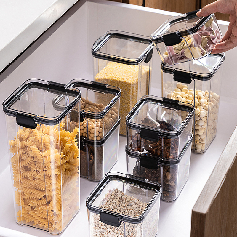 密封ジャー、雑穀ジャー、キッチン収納、食品グレード透明プラス - Food Good Snacks のレビューと価格