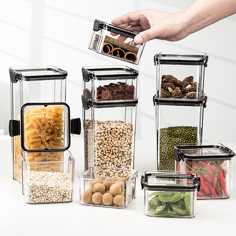 密封ジャー、雑穀ジャー、キッチン収納、食品グレード透明プラス - Food Good Snacks のレビューと価格