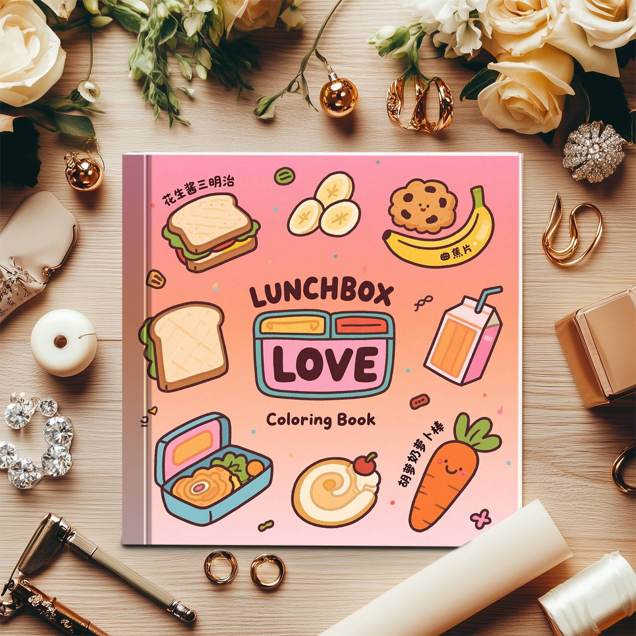 ランチボックスラブ キュートで簡単な塗り絵ブック 25ページ - Food And Snacks Coloring Book のレビューと価格